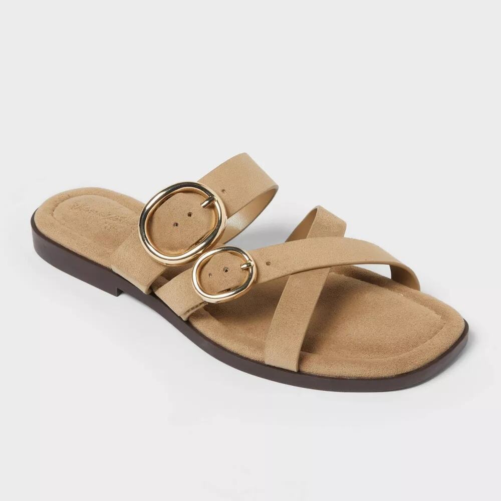 Women's Ridge Sandals with Memory Foam Insole - Universal Thread - Taupe